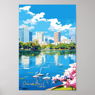 Poster Orlando Beach Floride illustration de voyage vinta