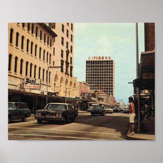 Poster Orlando FL, Downtown Street Scene, Vintage (Devant)