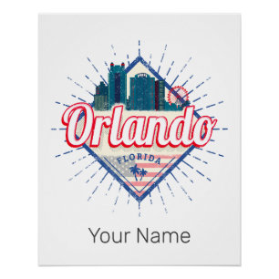 Poster Orlando Florida États-Unis Skyline Vintage USA
