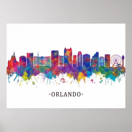 Poster Orlando Florida Skyline (Devant)