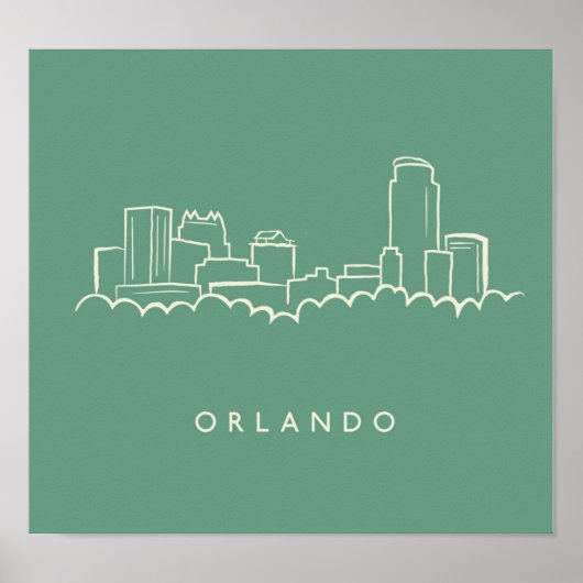 Poster Orlando Florida Skyline (Devant)