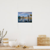 Poster Orlando Florida Skyline Lake Eola Rainbow & Swans (Cuisine)