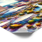 Poster Orlando Floride célèbres lieux de voyage aquarelle (Coin)