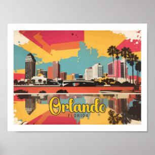 Poster Orlando Floride Pop Art Voyage Illustration