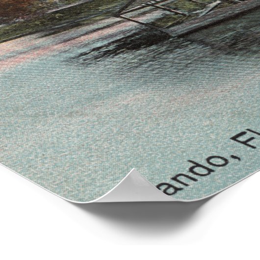 Poster Orlando, Floride - Vue d'une anse au lac (Coin)