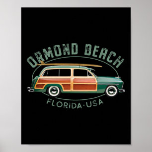 Poster Ormond Beach Floride Surf Vintage