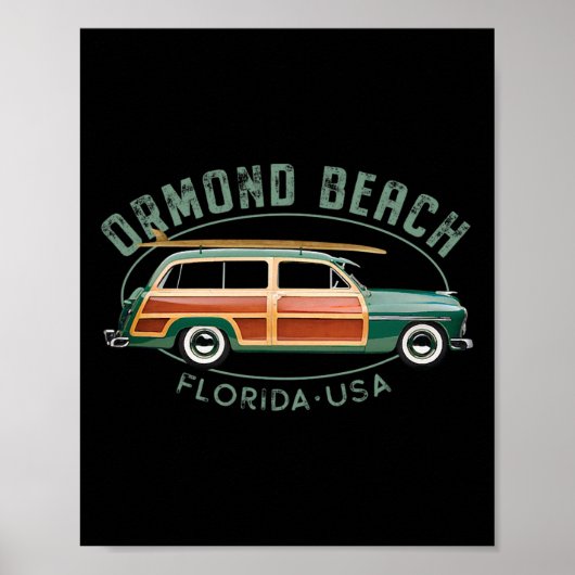 Poster Ormond Beach Floride Surf Vintage (Devant)