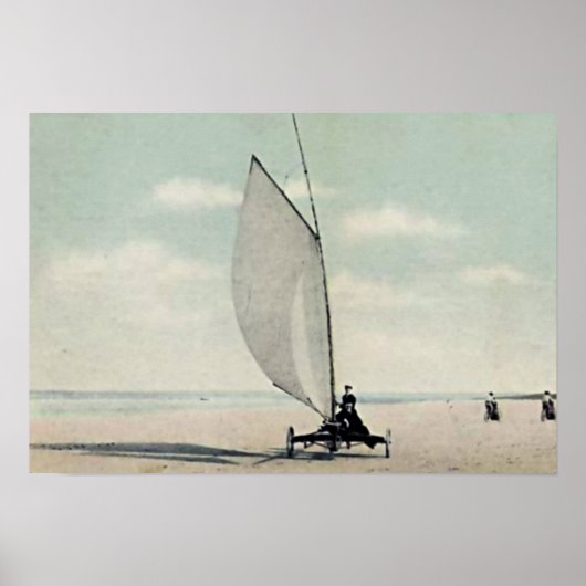 Poster Ormond Beach, Floride Voile à voile sur la plage (Devant)