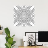 Poster Ornamental Geometric Mandala with Faceted Layers (Bureau à domicile)