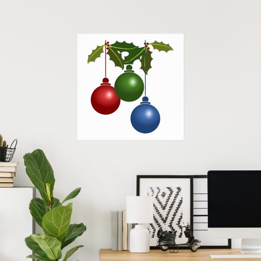 POSTER ORNAMENTS DE NOËL (Bureau à domicile)