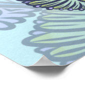 Poster Ornat bleu et design Mandala Turquoise (Coin)