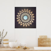 Poster Ornat Or Lotus Mandala Art (Cuisine)