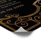 Poster Ornat or noir Mariage alternatif certificat (Coin)