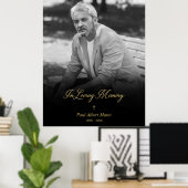 Poster Orné de photo N&B de souvenir de service funèbre (Bureau à domicile)