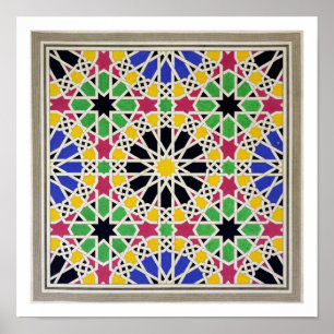 Poster Ornement de mosaïque dans le côté sud de la cour