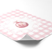 Poster Ornement de Noël rose En vichy vert (Coin)