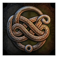 Ornement de serpents entrelacés celtes