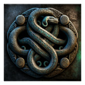 Poster Ornement de serpents entrelacés celtes (Devant)