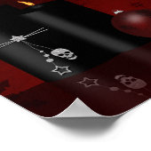 Poster Ornement des bougies de Noël gothiques (Coin)