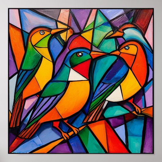 Poster Ornement d'oiseaux (Devant)