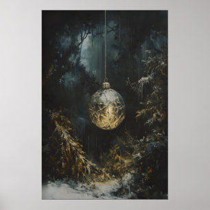 Poster Ornement en Verre Peinture Murale d'Hiver Atmosphé