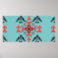 Ornement ethnique de style navajo avec oiseaux et 