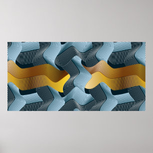 Poster Ornement sans soudure Abstrait avec vagues