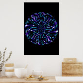 Poster Ornemental | Art fractal bleu et violet (Cuisine)