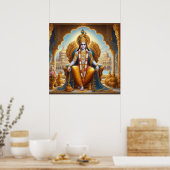 Poster Ornementation dorée royale Krishna Trône Dwarkadhe (Cuisine)