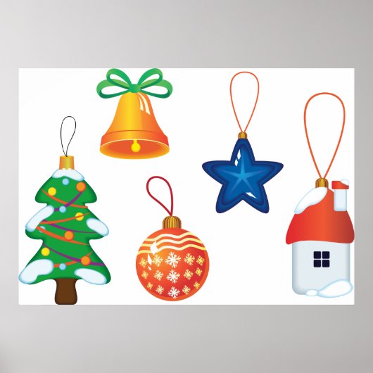 Poster Ornements de Noël décoratifs (Devant)