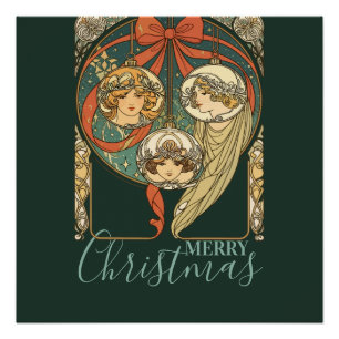 Poster Ornements de Noël Foi Espérance et Charité Vector