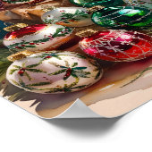 Poster Ornements de Noël rétro Mur Art Imprimer (Coin)