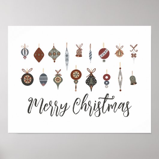 Poster Ornements de Noël vintages (Devant)