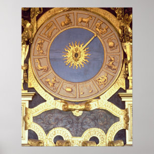 Poster Orologio Zodicale (Zodiac Clock) (fresco and gilde