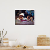 Poster Orphan Puppy et un Collie - par Wright Barker (Cuisine)