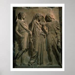 Poster Orphée, Eurydice et Hermes (marbre)