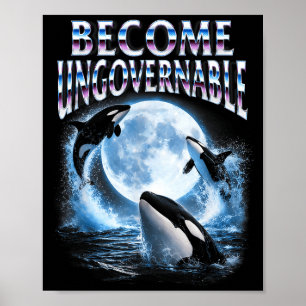 Poster Orque baleine amoureux mer océan animal devient