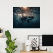 Poster Orque nageant dans les eaux profondes (Bureau à domicile)