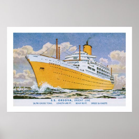 Poster Orsova de la ligne Orient (Devant)