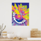 Poster Orthodontiste Dentiste Dents & Fleurs (Cuisine)