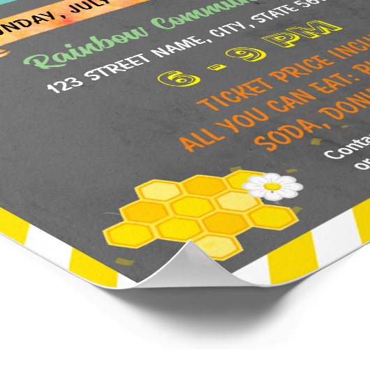 Poster Orthographe modèle abeille (Coin)