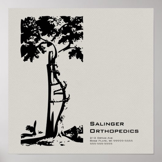 Poster Orthopédique Arbre Croisé Nuage Faux Flannel (Devant)