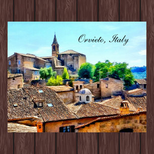 Poster Orvieto Italie Hillside avec Orvieto Italie Texte