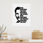 Poster Orwell 1984 Citation sur le contrôle du passé (Cuisine)