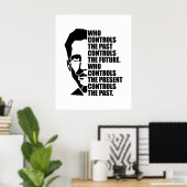 Poster Orwell 1984 Citation sur le contrôle du passé (Bureau à domicile)