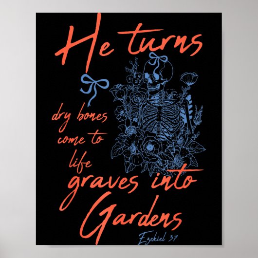 Poster Os Bones Secos Voltam à Vida Esqueleto Floral Cris (Devant)