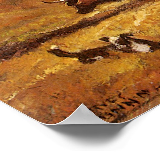 Poster Os de bison coulés sous Harvey Thomas Dunn (Coin)