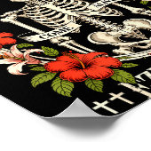 Poster Os de bones secs viennent à la vie Squelette flora (Coin)