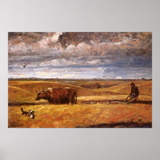 Poster Os de buffle labourés par Harvey Thomas Dunn (Devant)