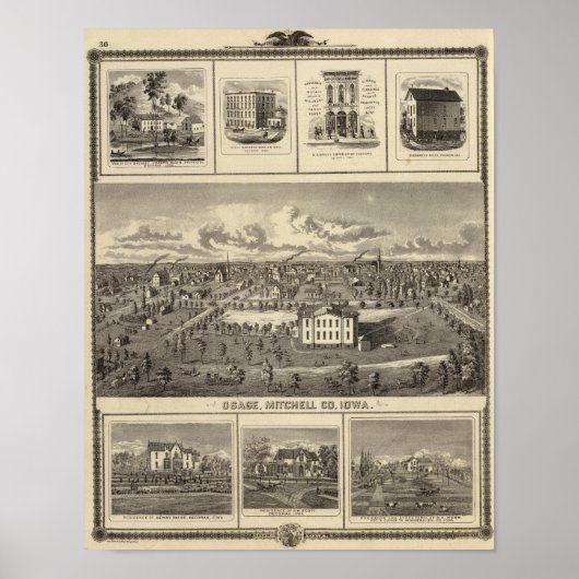 Poster Osage Bldgs, fermes, résidences (Devant)